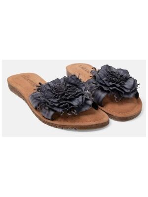 Lazamani flower mules LA33765black