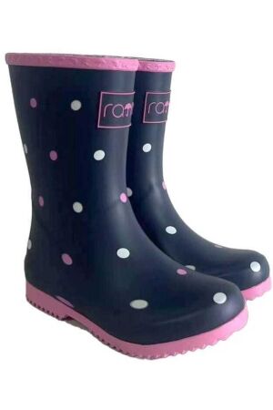 Rajn Rain Navy pink dots  Rajn Rain Navy pink dots