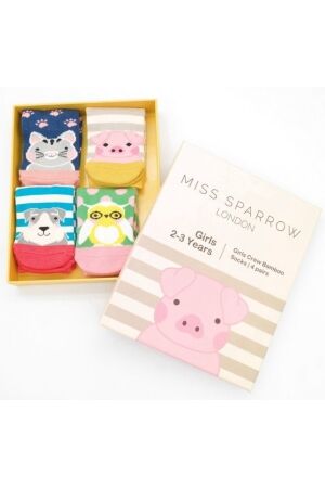 Miss Sparrow Miss Sparrow Animal Socks Gift Box  Miss Sparrow Miss Sparrow Animal Socks Gift Box