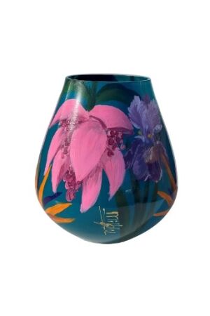 Vase the world Vase the world Tasman M petrol flowers  Vase the world Vase the world Tasman M petrol flowers