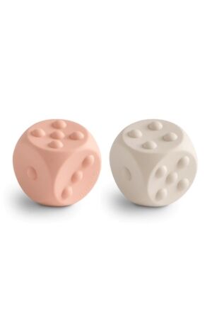 Mushie Mushie Dice Press Toy Blush  Mushie Mushie Dice Press Toy Blush